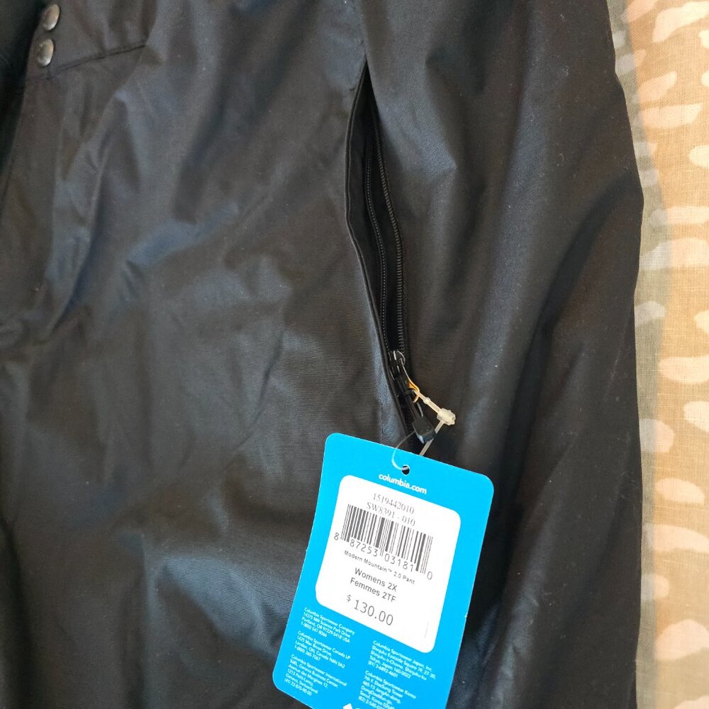 Womens 2X Ski Pant Modern Mountain 2.0 Black Waterproof Adjustable Waistband - Picture 7 of 9